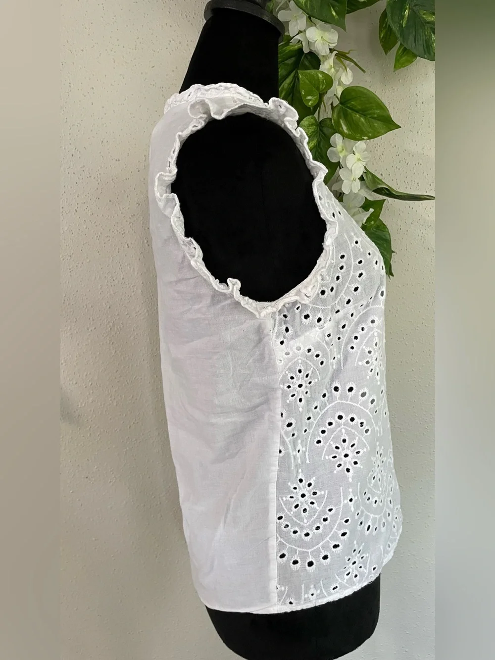 White blouse embroidered Maurices S summer light boho Cotton chi